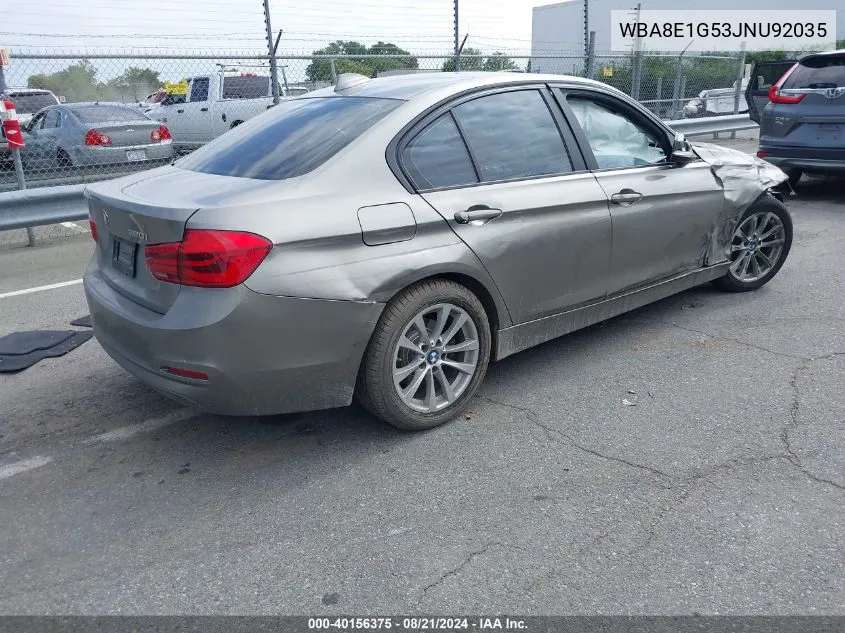 2018 BMW 320 I VIN: WBA8E1G53JNU92035 Lot: 40156375