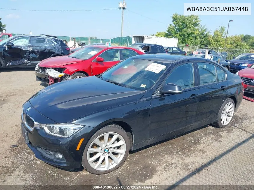 2018 BMW 320I xDrive VIN: WBA8A3C51JA067448 Lot: 40190627