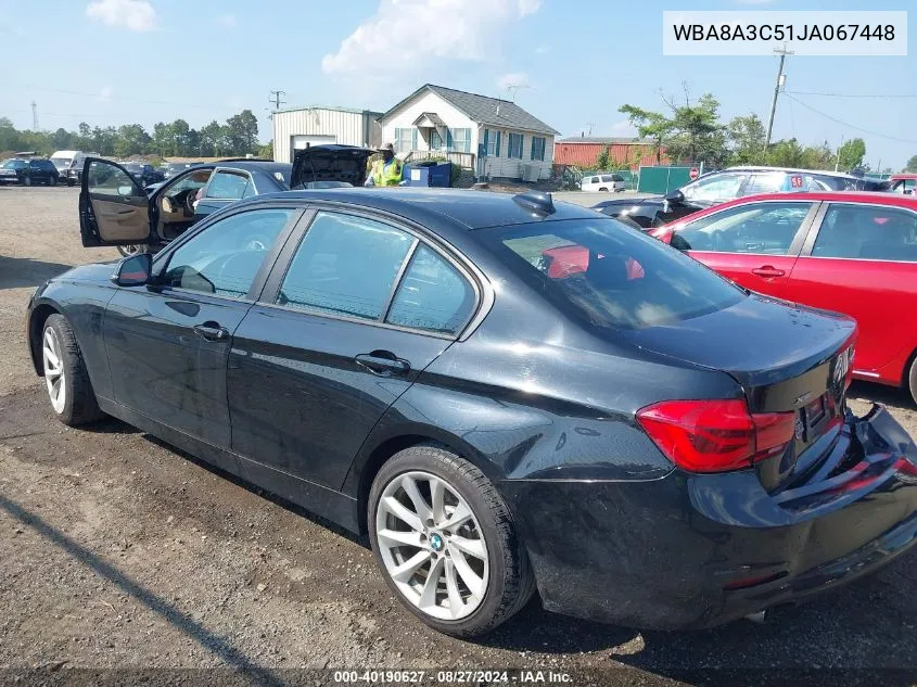 2018 BMW 320I xDrive VIN: WBA8A3C51JA067448 Lot: 40190627