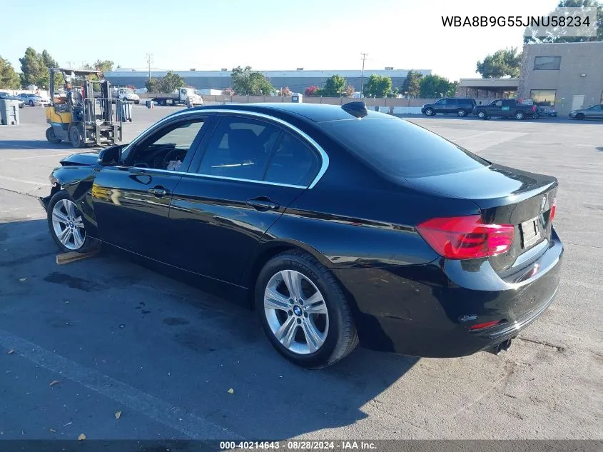 2018 BMW 330I VIN: WBA8B9G55JNU58234 Lot: 40214643