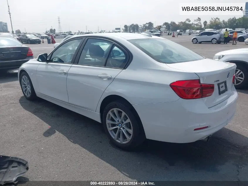 2018 BMW 320I xDrive VIN: WBA8E5G58JNU45784 Lot: 40222893