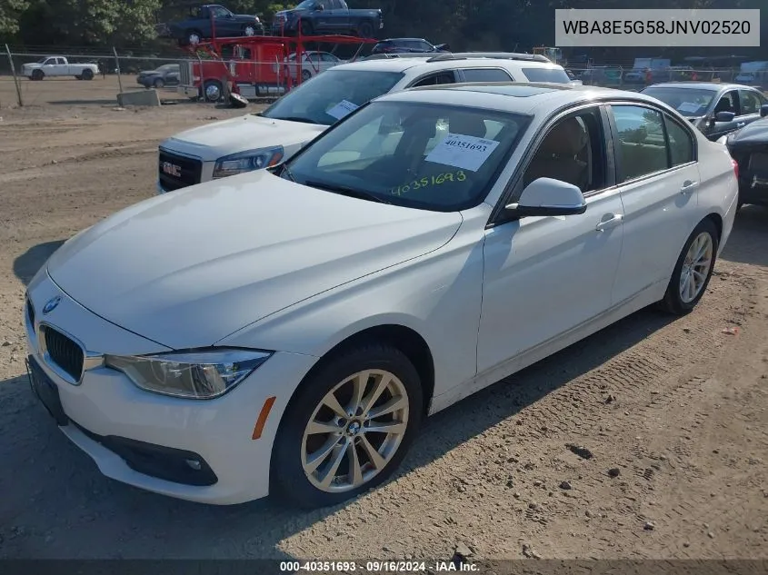 2018 BMW 320I xDrive VIN: WBA8E5G58JNV02520 Lot: 40351693