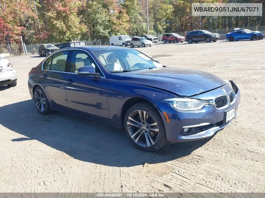 2018 BMW 330I xDrive VIN: WBA8D9G51JNU67071 Lot: 40548507