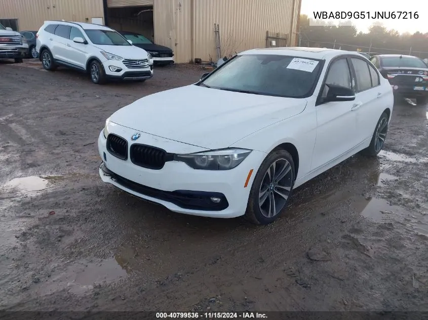 2018 BMW 330I xDrive VIN: WBA8D9G51JNU67216 Lot: 40799536