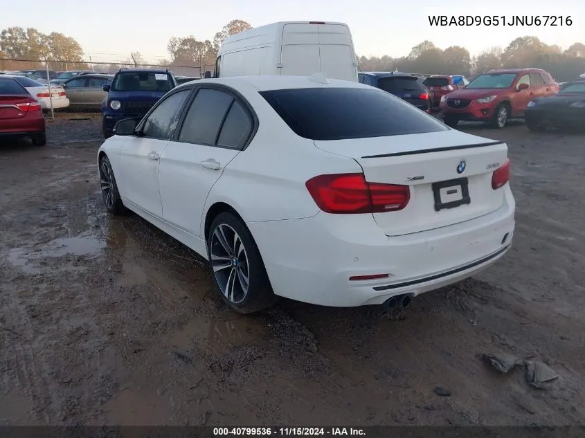 2018 BMW 330I xDrive VIN: WBA8D9G51JNU67216 Lot: 40799536