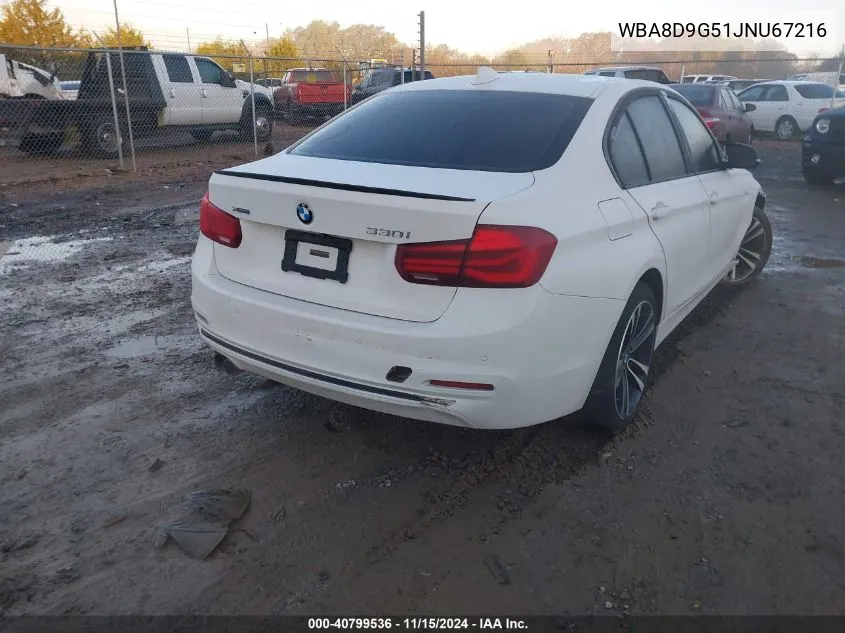 2018 BMW 330I xDrive VIN: WBA8D9G51JNU67216 Lot: 40799536