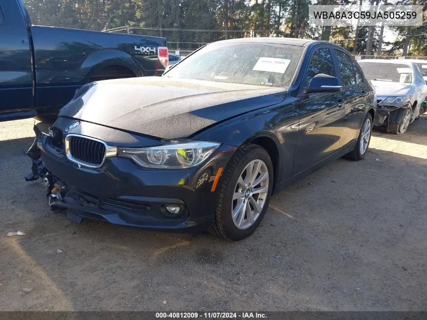 2018 BMW 320I xDrive VIN: WBA8A3C59JA505259 Lot: 40812009