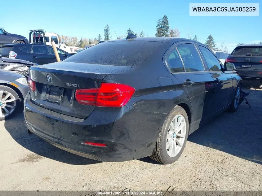 2018 BMW 320I xDrive VIN: WBA8A3C59JA505259 Lot: 40812009