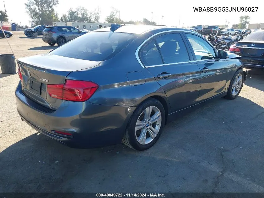 2018 BMW 330I VIN: WBA8B9G53JNU96027 Lot: 40849722