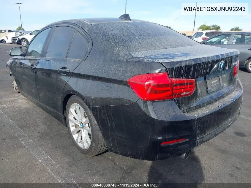 2018 BMW 320I VIN: WBA8E1G5XJNU92243 Lot: 40888745