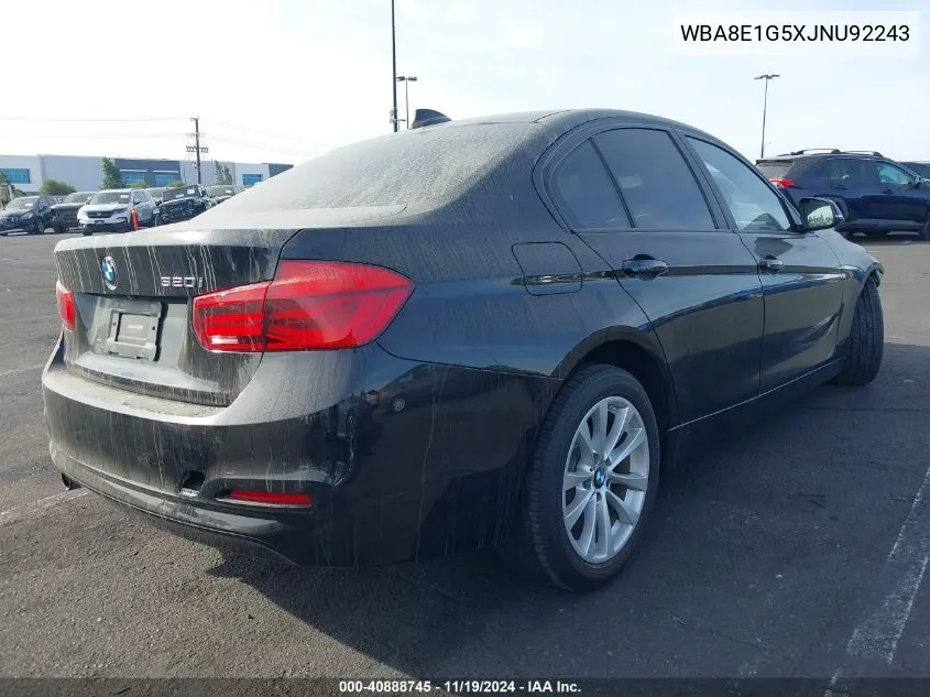 2018 BMW 320I VIN: WBA8E1G5XJNU92243 Lot: 40888745