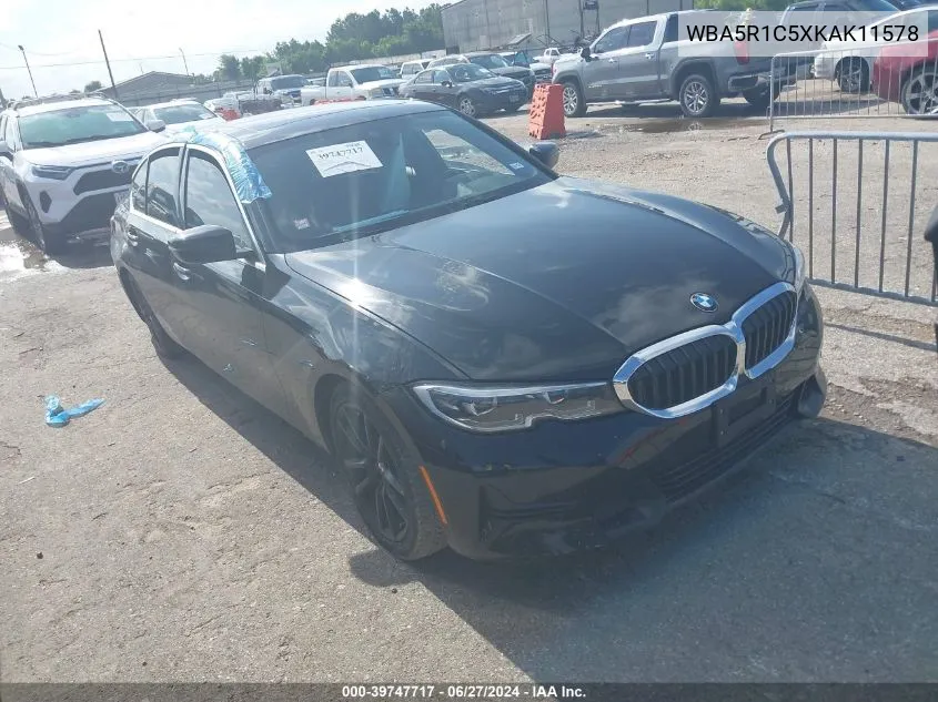 2019 BMW 330I VIN: WBA5R1C5XKAK11578 Lot: 39747717