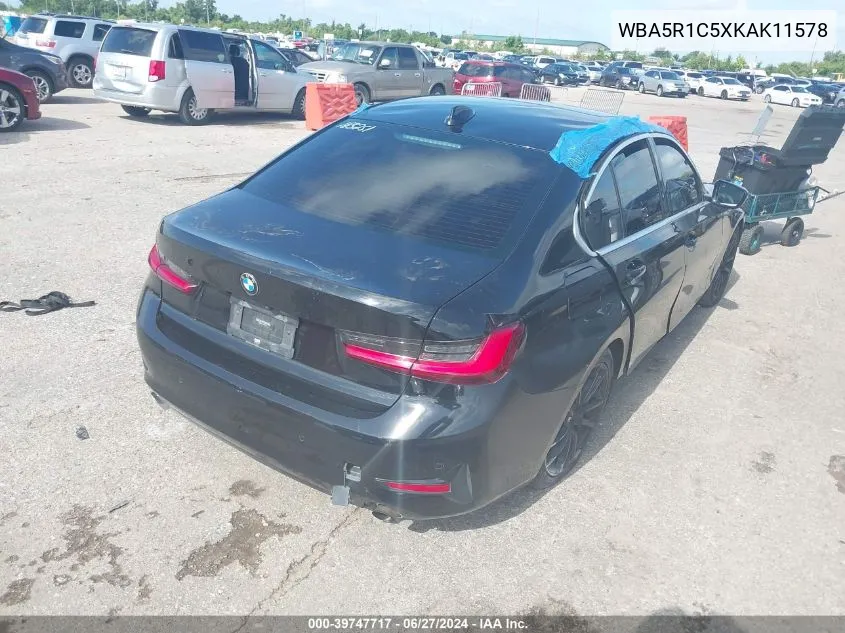 2019 BMW 330I VIN: WBA5R1C5XKAK11578 Lot: 39747717