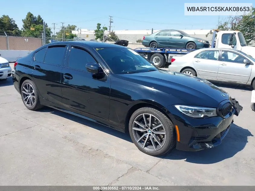 2019 BMW 330I VIN: WBA5R1C55KAK08653 Lot: 39830552