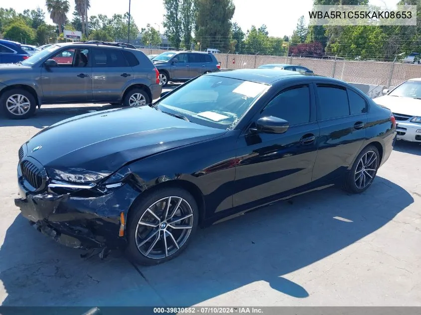 2019 BMW 330I VIN: WBA5R1C55KAK08653 Lot: 39830552