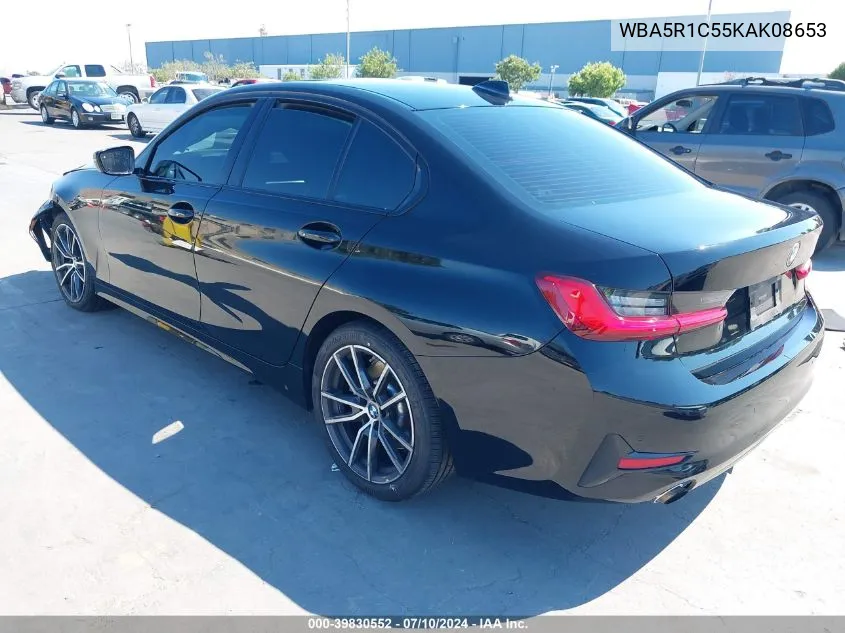 2019 BMW 330I VIN: WBA5R1C55KAK08653 Lot: 39830552