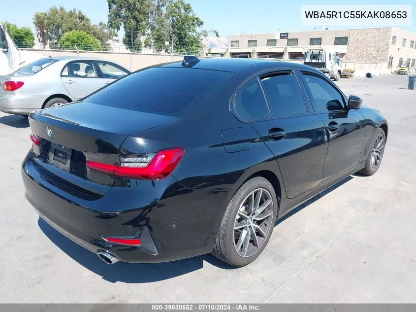 2019 BMW 330I VIN: WBA5R1C55KAK08653 Lot: 39830552