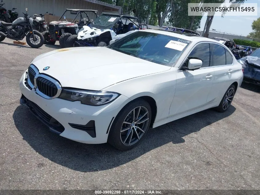 2019 BMW 330I VIN: WBA5R1C59KFH15495 Lot: 39892298