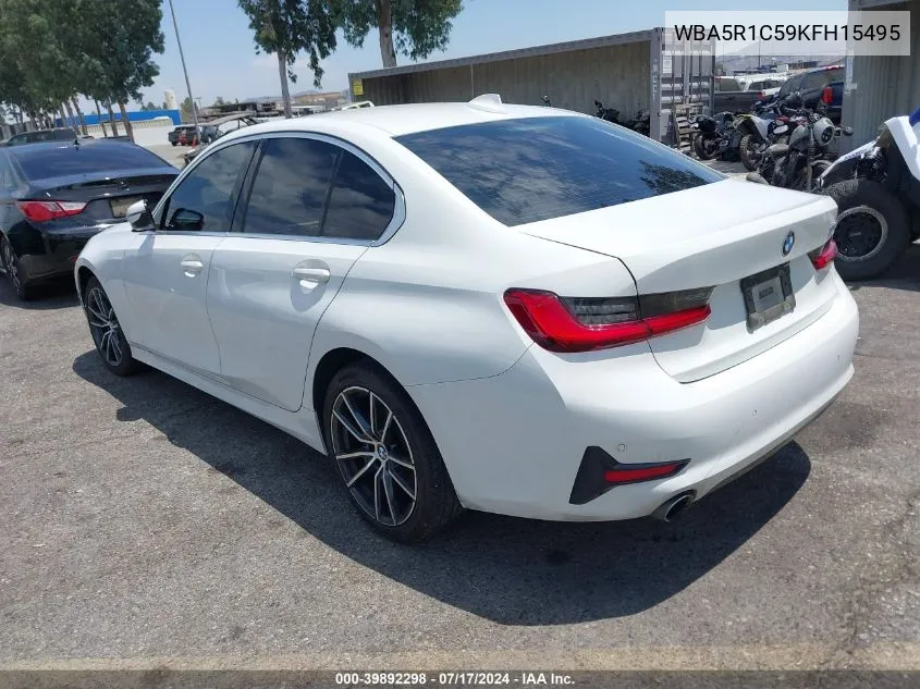 2019 BMW 330I VIN: WBA5R1C59KFH15495 Lot: 39892298