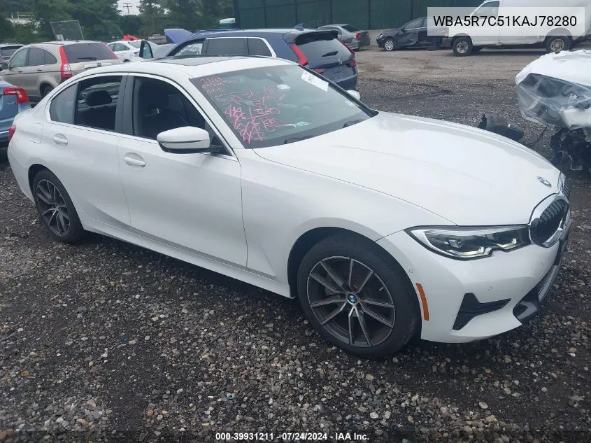 2019 BMW 330I xDrive VIN: WBA5R7C51KAJ78280 Lot: 39931211