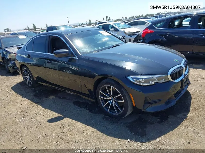 2019 BMW 330I VIN: 3MW5R1J59K8A04307 Lot: 40000217