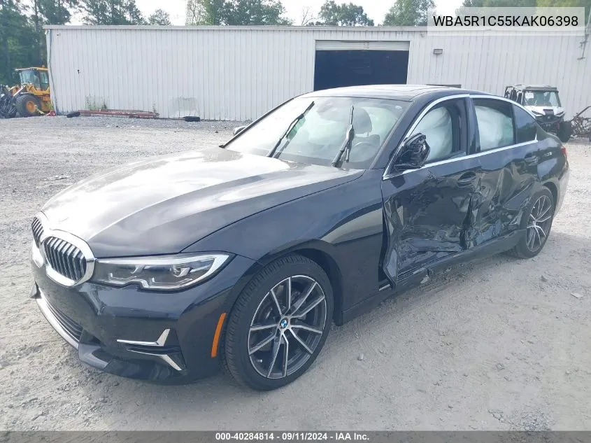 2019 BMW 330I VIN: WBA5R1C55KAK06398 Lot: 40284814