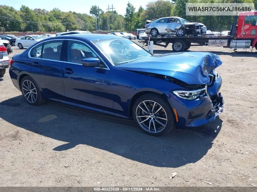 2019 BMW 330I xDrive VIN: WBA5R7C56KAJ86486 Lot: 40323338