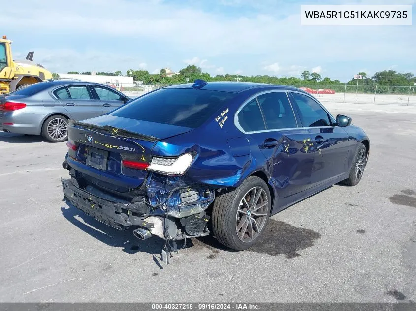 2019 BMW 330I VIN: WBA5R1C51KAK09735 Lot: 40327218