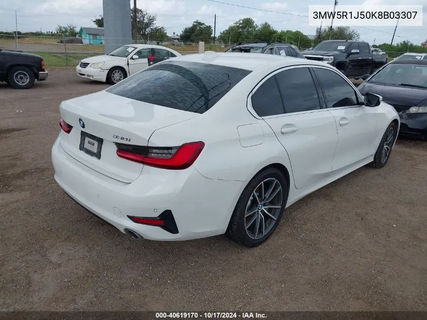 3MW5R1J50K8B03307 2019 BMW 330I