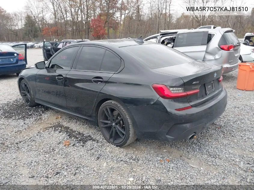 2019 BMW 330I xDrive VIN: WBA5R7C57KAJ81510 Lot: 40722801