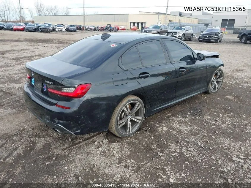 2019 BMW 330I xDrive VIN: WBA5R7C53KFH15365 Lot: 40835415