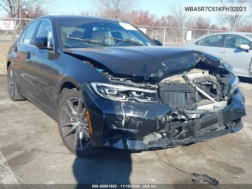 2019 BMW 330I xDrive VIN: WBA5R7C51KFH32021 Lot: 40881602