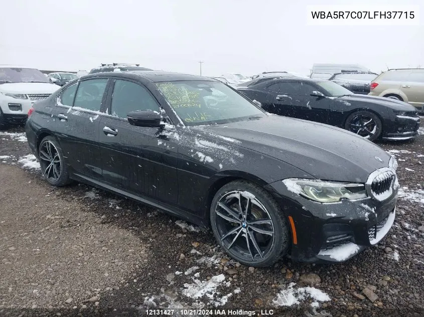 2020 BMW 3 Series 330I xDrive VIN: WBA5R7C07LFH37715 Lot: 12131427