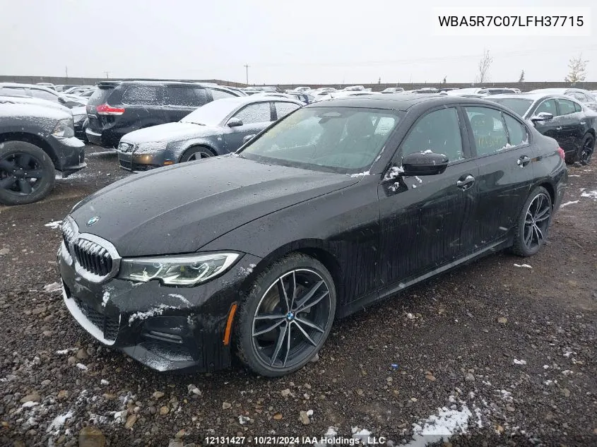 2020 BMW 3 Series 330I xDrive VIN: WBA5R7C07LFH37715 Lot: 12131427