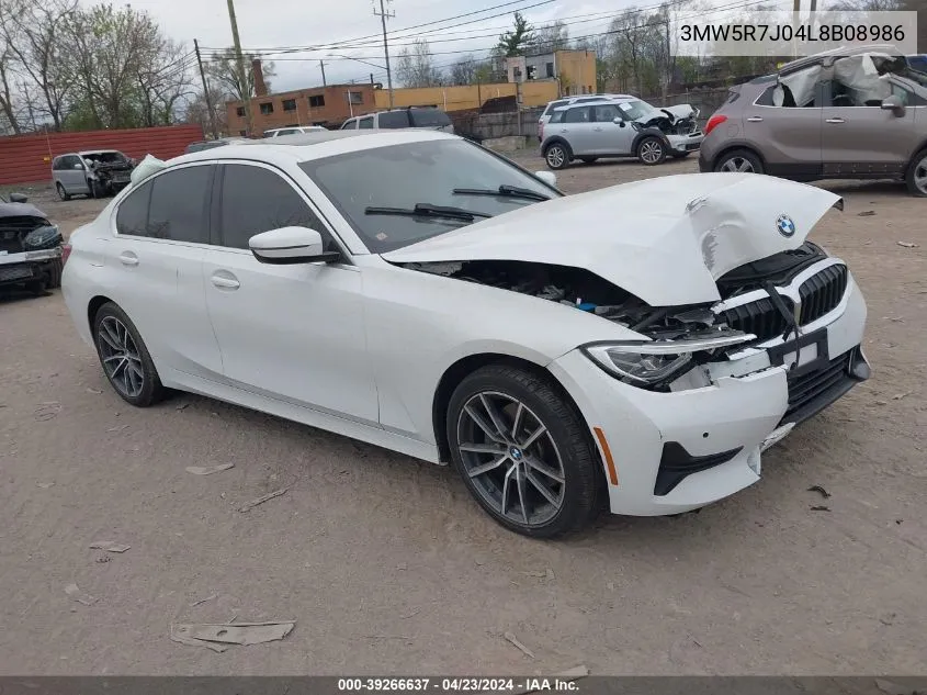 2020 BMW 330I xDrive VIN: 3MW5R7J04L8B08986 Lot: 39266637