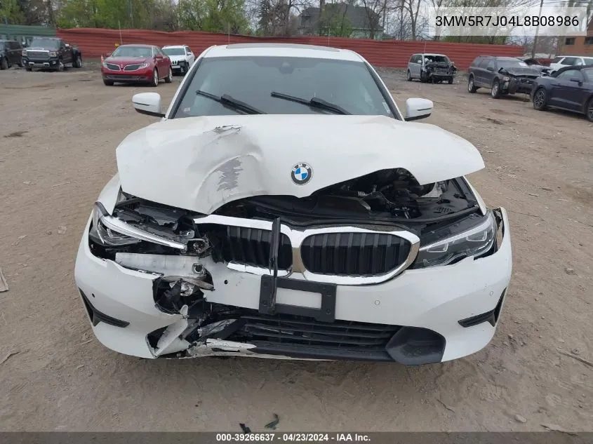 2020 BMW 330I xDrive VIN: 3MW5R7J04L8B08986 Lot: 39266637