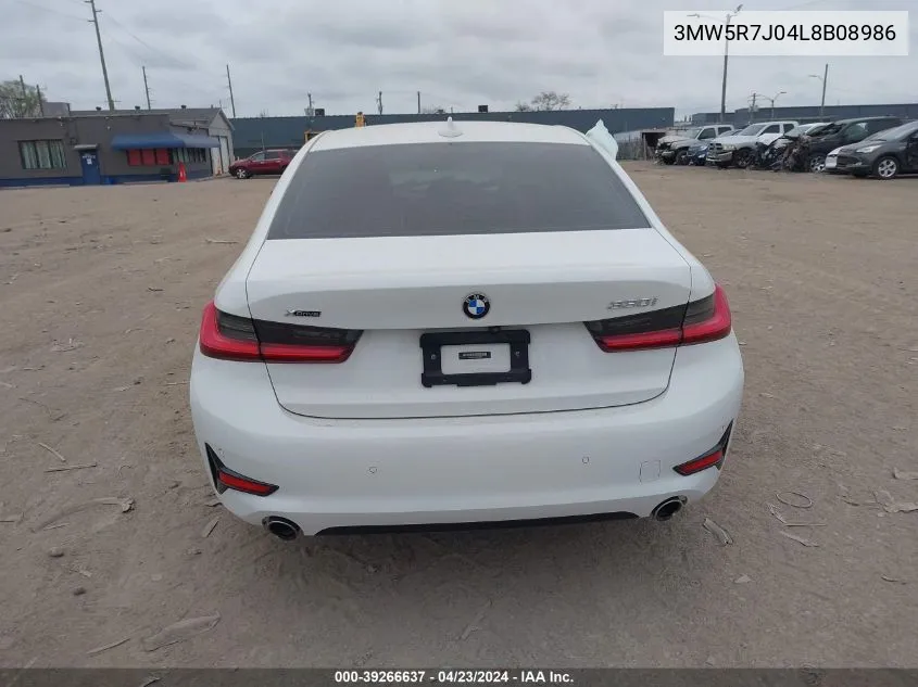 2020 BMW 330I xDrive VIN: 3MW5R7J04L8B08986 Lot: 39266637