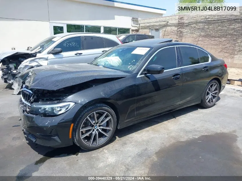 2020 BMW 330I VIN: 3MW5R1J04L8B17099 Lot: 39440329