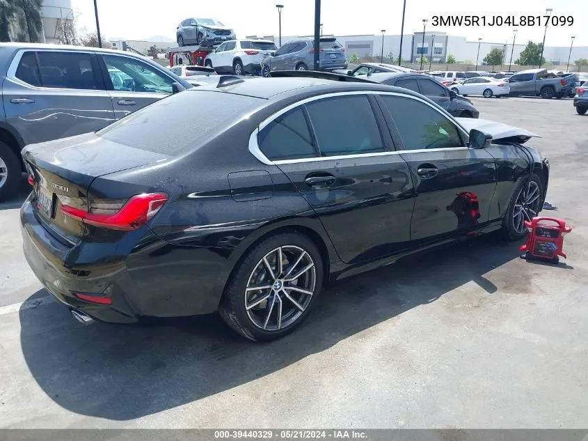 2020 BMW 330I VIN: 3MW5R1J04L8B17099 Lot: 39440329