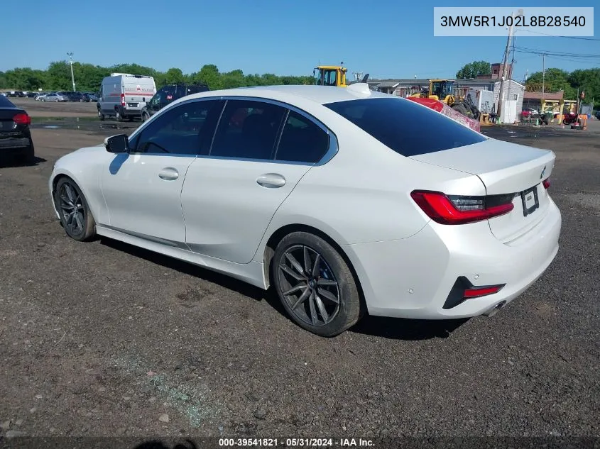 2020 BMW 330I VIN: 3MW5R1J02L8B28540 Lot: 39541821