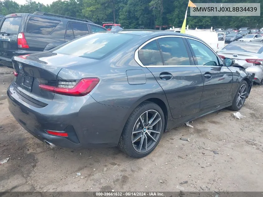 2020 BMW 330I VIN: 3MW5R1J0XL8B34439 Lot: 39661632