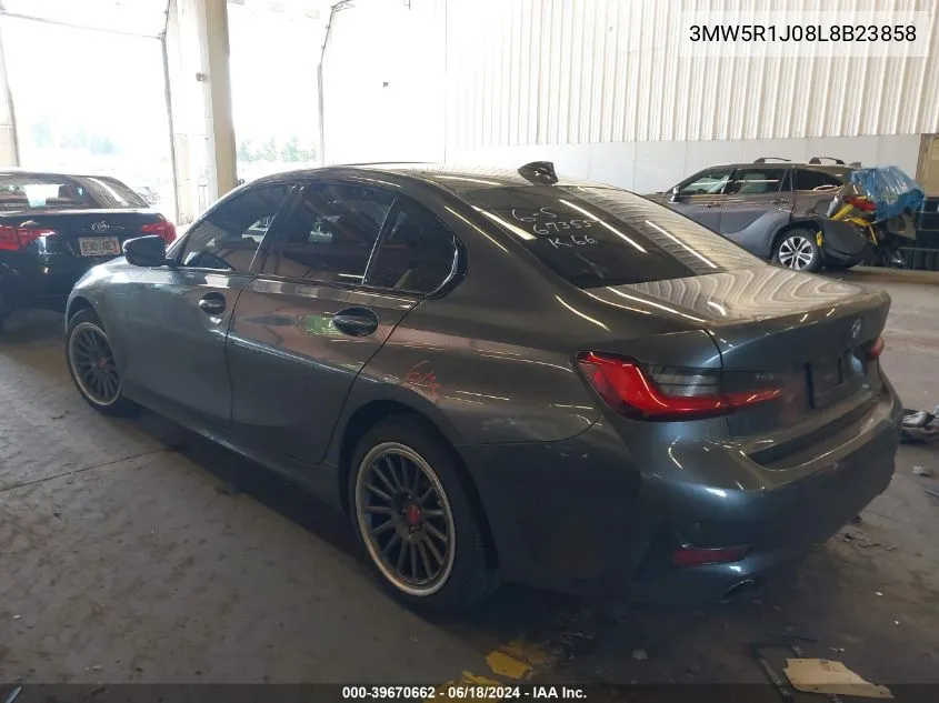 2020 BMW 330I VIN: 3MW5R1J08L8B23858 Lot: 39670662