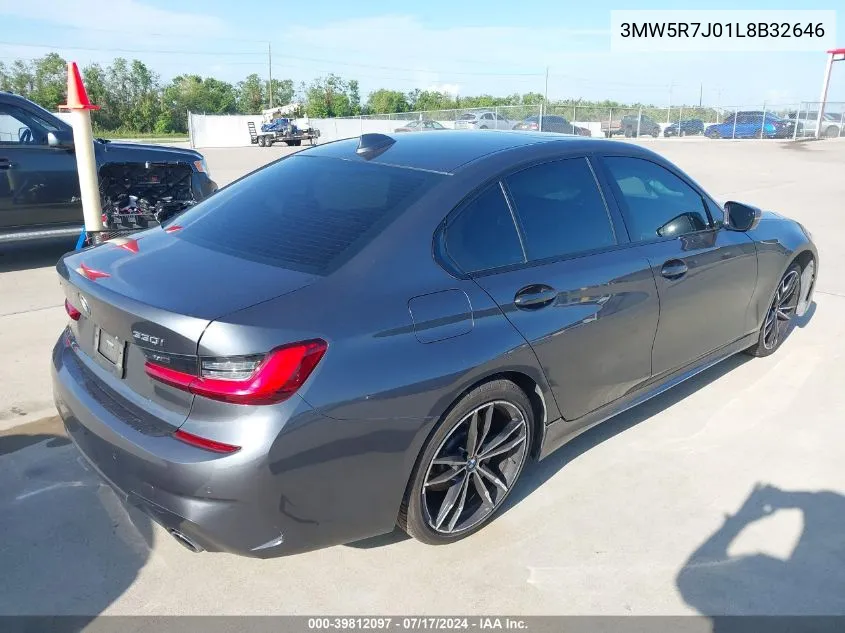 2020 BMW 3 Series 330I xDrive VIN: 3MW5R7J01L8B32646 Lot: 39812097