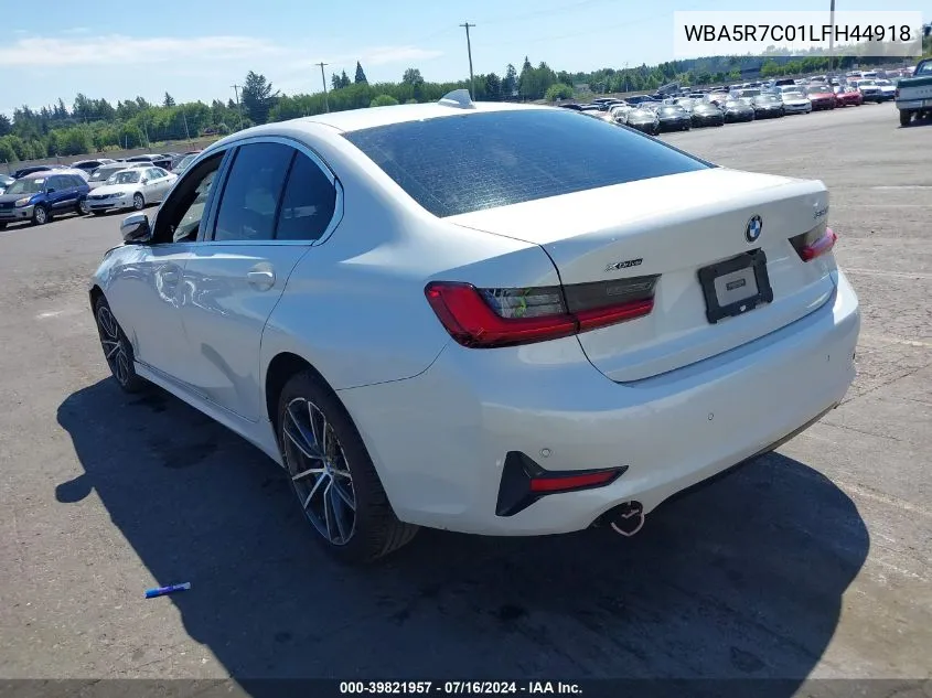 2020 BMW 330I xDrive VIN: WBA5R7C01LFH44918 Lot: 39821957