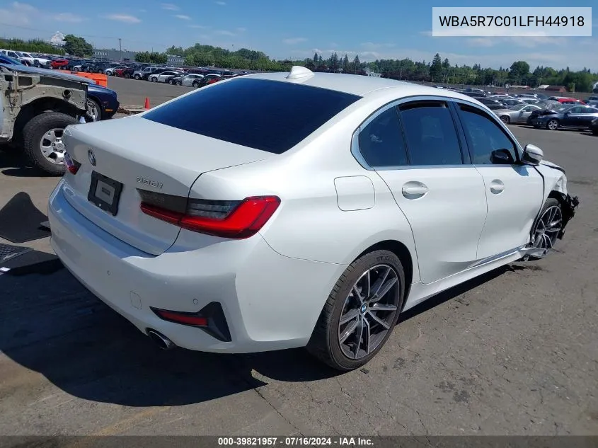 2020 BMW 330I xDrive VIN: WBA5R7C01LFH44918 Lot: 39821957