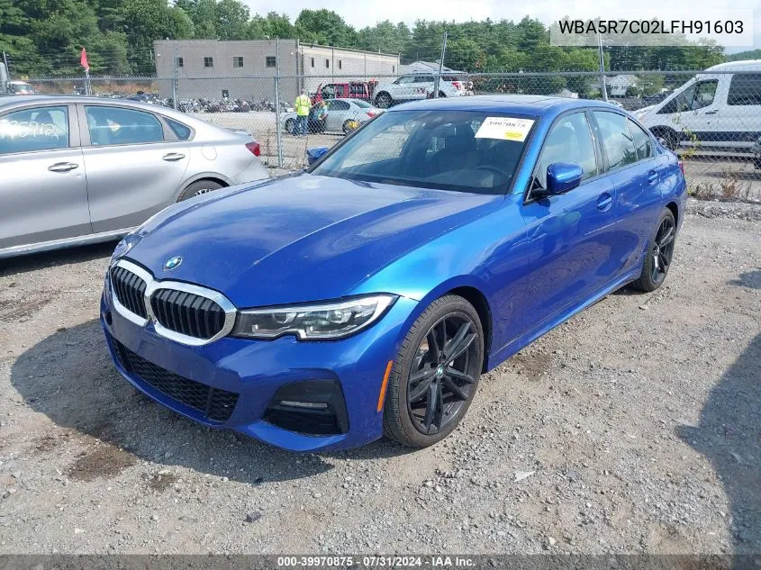 2020 BMW 330I xDrive VIN: WBA5R7C02LFH91603 Lot: 39970875