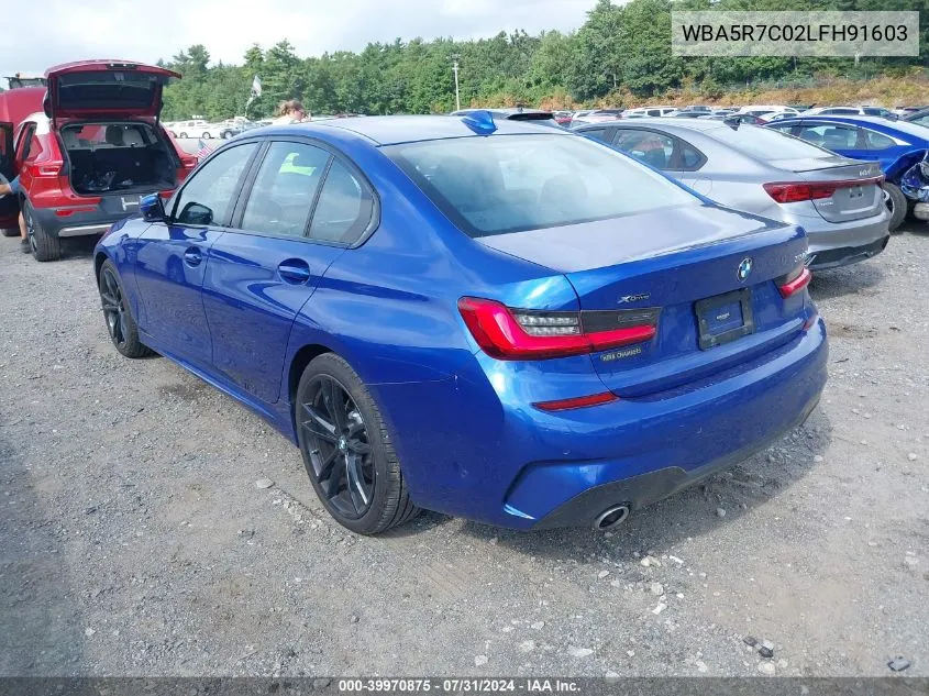 2020 BMW 330I xDrive VIN: WBA5R7C02LFH91603 Lot: 39970875