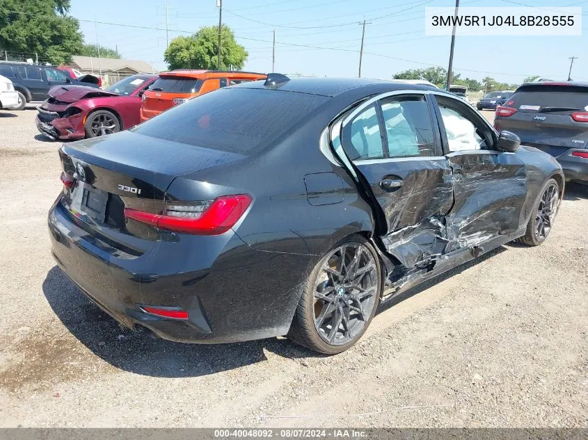 2020 BMW 330I VIN: 3MW5R1J04L8B28555 Lot: 40048092