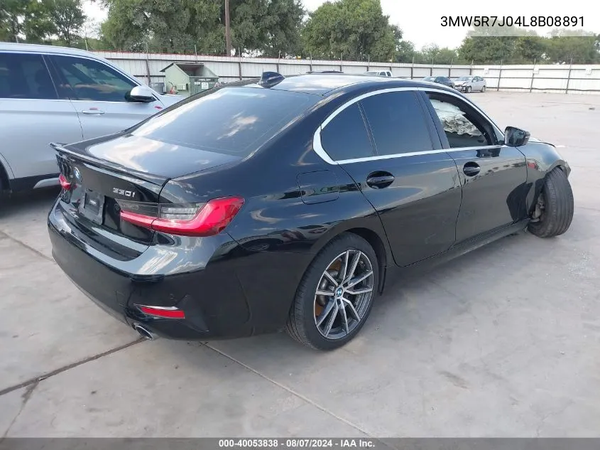 2020 BMW 330I xDrive VIN: 3MW5R7J04L8B08891 Lot: 40053838