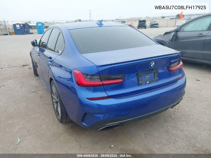 2020 BMW 3 Series M340I VIN: WBA5U7C08LFH17925 Lot: 40063535